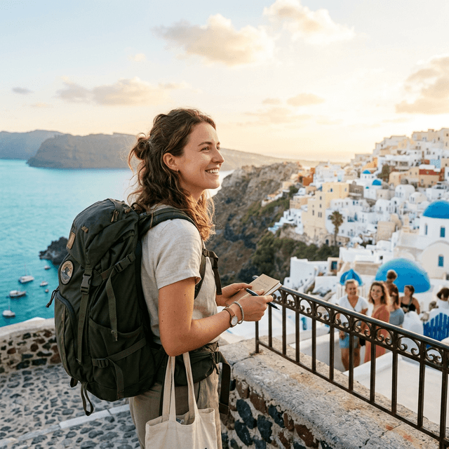 Viajero explorando con tranquilidad y cobertura de seguro